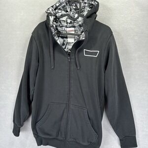 Krispy Kreme Hoodie Mens Small Black RARE Donut Original Glazed Full Zip Graphic